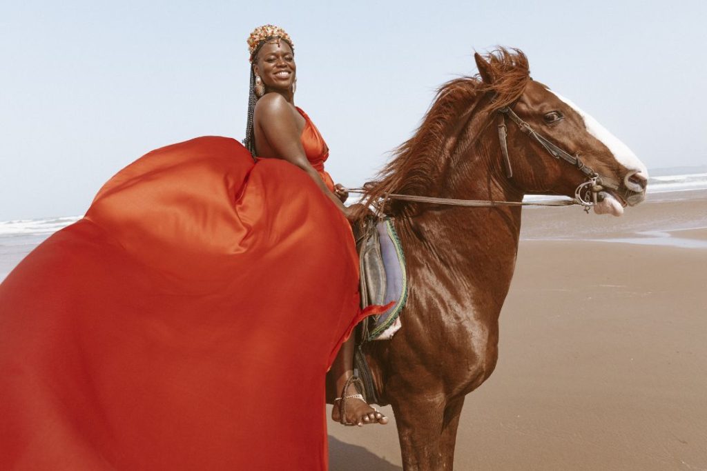 women with horse in Essaouira beach